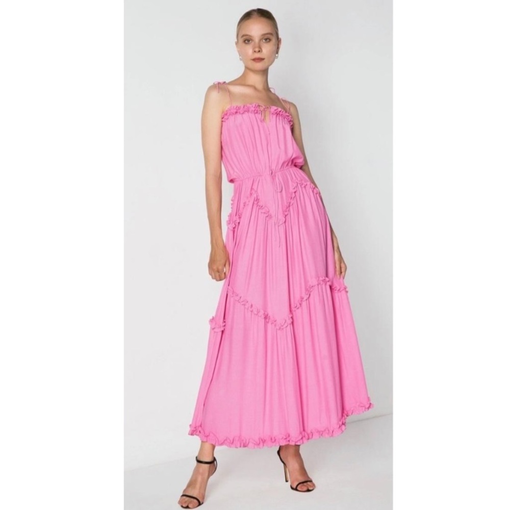 S/W/F SWF Sleeveless Tiered The Dynamic Dress in Bubble Gum Pink